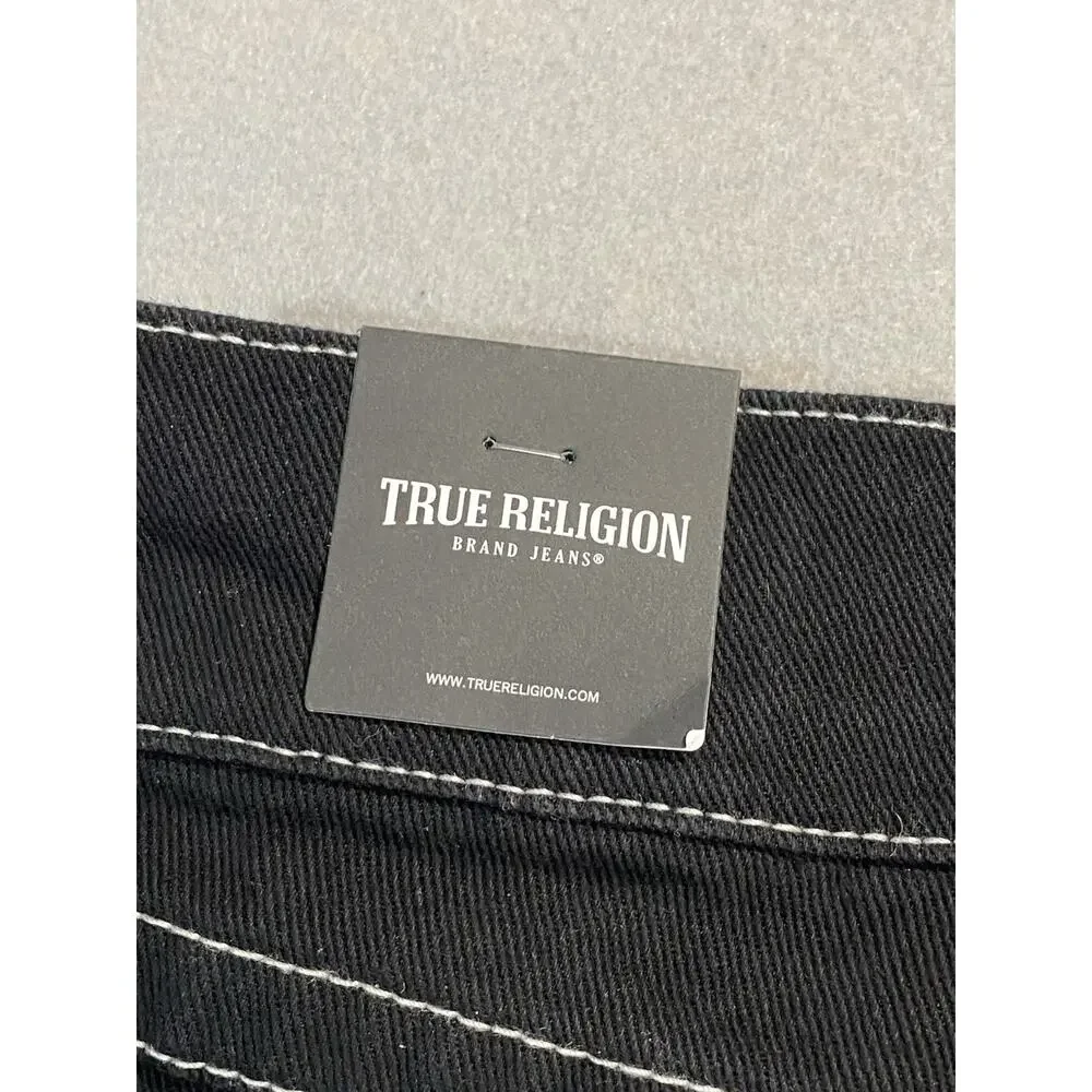NEW TRUE RELIGION BOBBY RELAXED BAGGY MENS BLACK DENIM JEANS 38 X 32 NWT